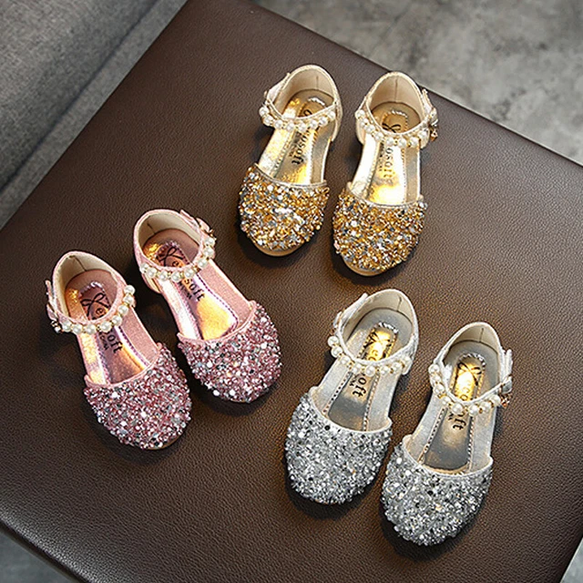 Kids Girls Wedding Pearl Princess Summer Party School Dance Shoes Sandals Size