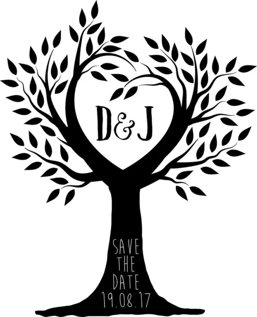 Personalisierter Hochzeitsstempel - Save the Date Tree