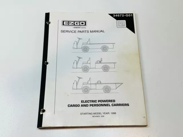 E-Z-Go Industrial Parts Manual Book 36V Electric Burden Carrier 875E 875PE 875AE