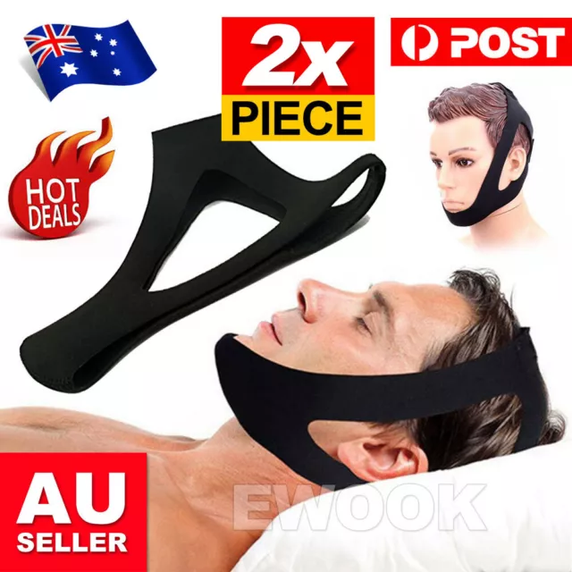 2X Anti Snore AntiSnore Device Strap Stop Snoring Chin Sleep Apnea Belt Apnoea