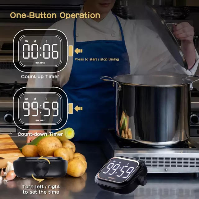 Digital Kitchen Timer for Cooking,  Rechargeable 4-Levels Alarm Productivity IDT 2