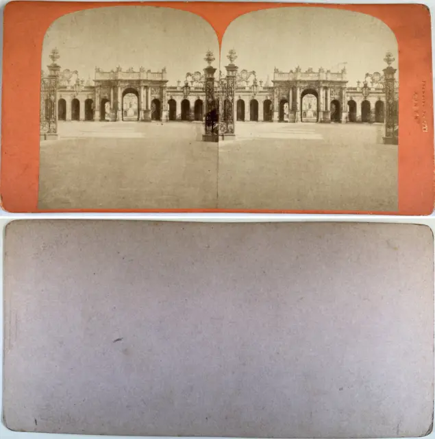 Nancy, Arc de Triomphe, Vintage Albumen Print, ca.1860, Stereo Print Vintage, l