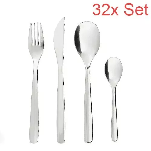 Ikea mopzig 16 or 32 Piece High Quality Set Stainless Steel Silver  Cutlery Set