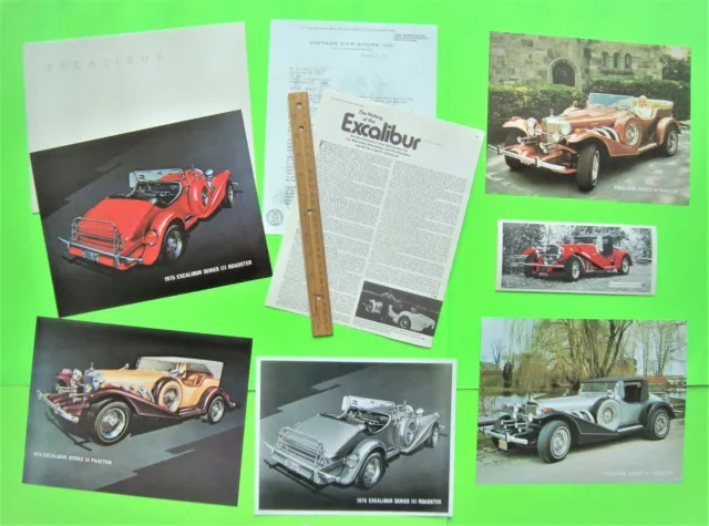 Lot 1975 EXCALIBUR SERIES III DEALER SALES PACKET Brochure PLATES History XLNT