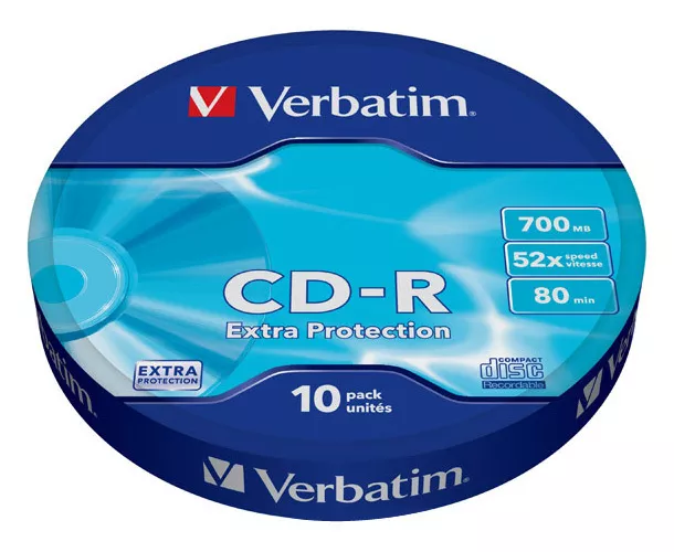 10 Verbatim CD Rohlinge 700 MB (80 min) CD-R 52x fach