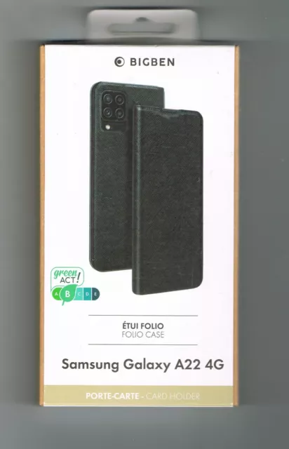 Coque pour Samsung Galaxy A22 5G/4G Étui Porte Monnaie Noir + Verre Trempé