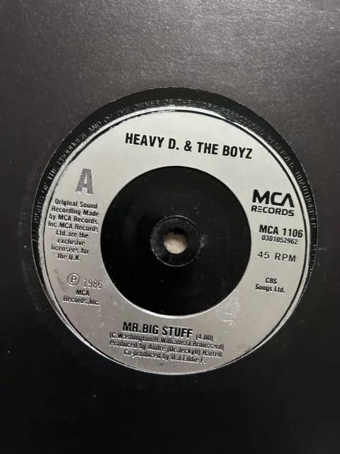 Heavy D. & The Boyz Mr. Big Stuff UK 7" Vinyl Record Single 1986 MCA1106 MCA