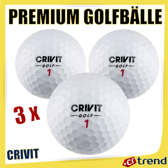 CRIVIT - Premium-3-piece Golfbälle - 3x Golf Ball | No. 1