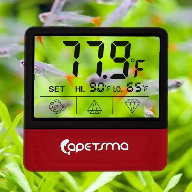 Fish Tank Thermometer, Touch Screen Digital Aquarium Thermometer with LCD Dis...