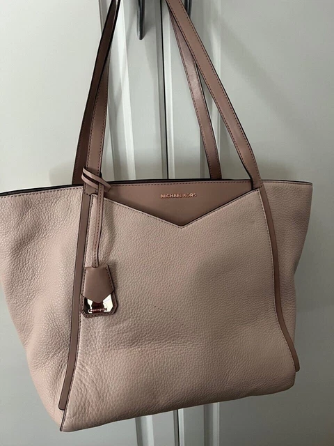 MICHAEL KORS Whitney Medium Pebbled Leather TOTE HANDBAG (ROSE GOLD)