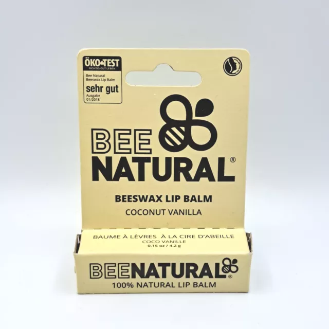 Bee Natural Beeswax Lip Balm Lippenbalsam Coconut Vanilla 4,2g 100% Natural