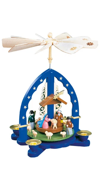 Pyramide de Noël scène de la Nativité, hauteur 27 cm, naturel, E.. RG 01601 neuf