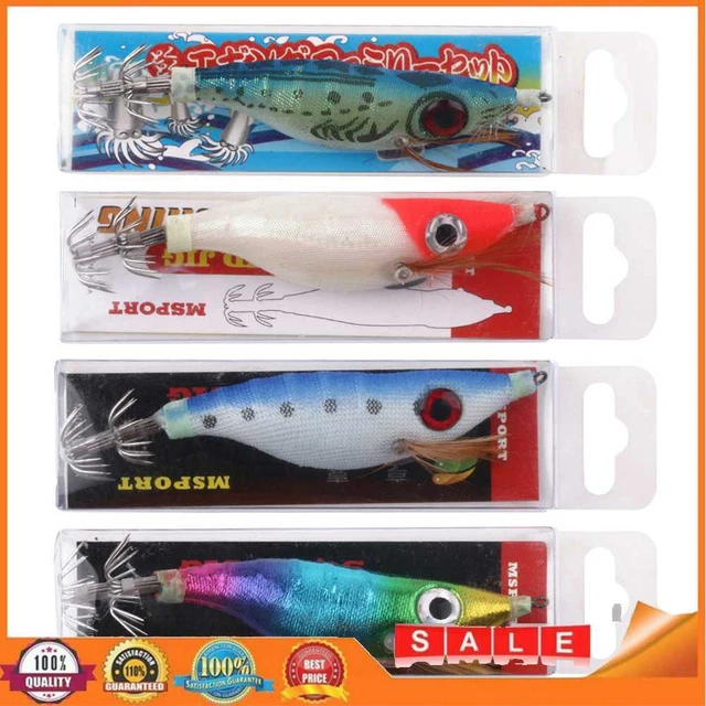 9g Luminous Squid Jigs Artificial Wood Shrimps Cuttlefish for Sea Fishing Hooks