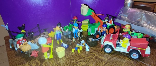 Lot De Figurines Quiralu / Britains En Plomb - Enfant Berger, Vache, âne, Chèvre, 2 Poules