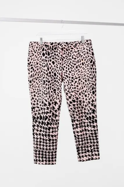 Alexander McQueen Blush Cheetah Houndstooth Trousers, Size IT 42