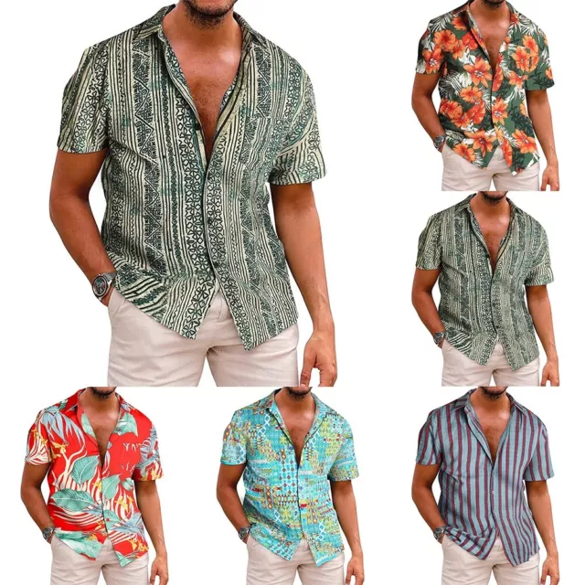 Chemise hawaïenne à manches courtes imprimée pour hommes décontractée fête