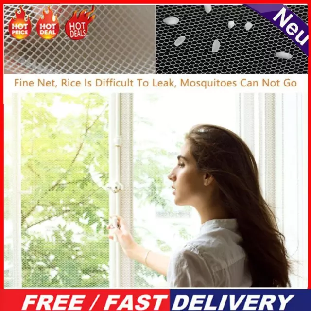 DIY Fly Bug Mosquito Net Curtain Door Window Anti-insect Mesh (White 1pc)