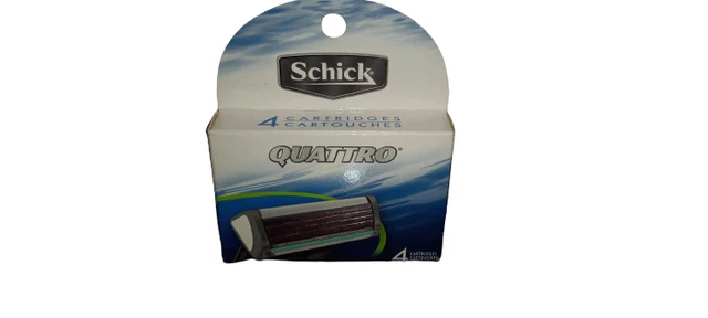 Recargas de hoja de afeitar Schick Quattro para hombre, 4 cartuchos