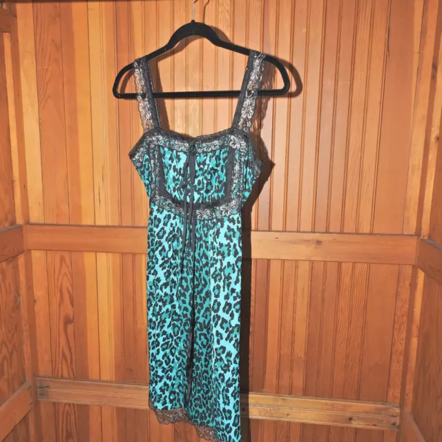 Betsey Johnson Teal Green Leopard Dress NWT