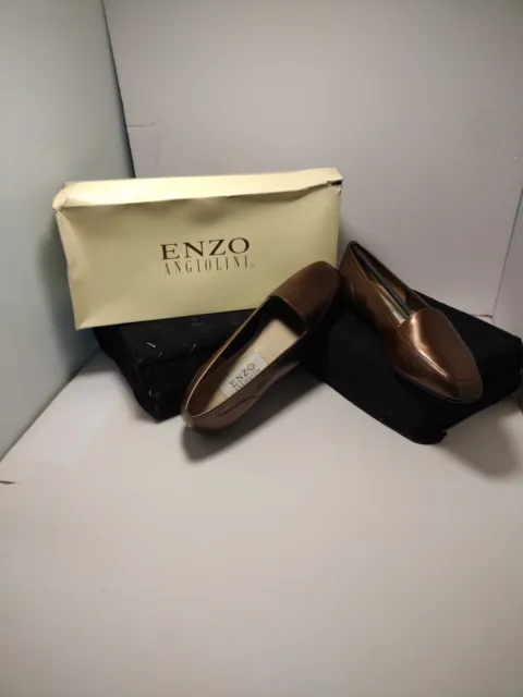 Vintage Enzo Angiolini Womens Slip On Shoes Copper Leather 6m. New Conditio. Box