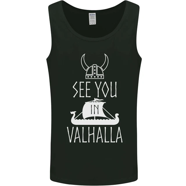 OM3 Débardeur Viking Valhalla Homme - Coton 100% - Tailles S à 4XL - Design Guerrier Nordique