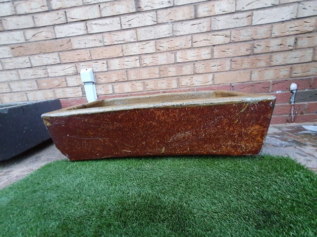 Antique Salt Glazed Farm Feeder Water Trough Stone Garden Earthenware Feature