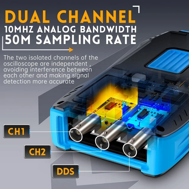 Tragbares Dual-Kanal-Digitaloszilloskop Multimeter Signalgenerator 2C23T