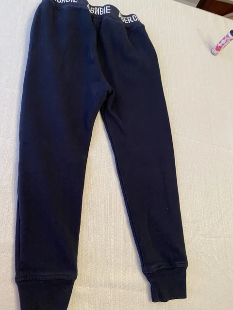 Abercrombie Kids Navy Sweatpants Comfortable Size 7/8 Moose Stitched Logo