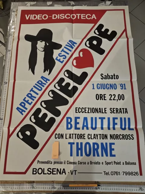 Manifesto Viterbo Bolsena Discoteca Penelope Beautiful Thorne 1991