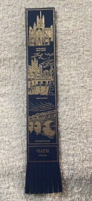 Bath England Bath Abbey Roman Baths Pulteney Bridge Leather Bookmark