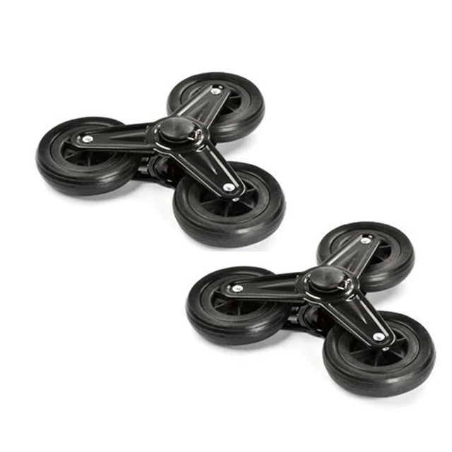 Pair of Replacement Stair Climbing Shopping Cart Wheels for Shopping Laundry