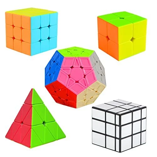 Cooja Speed Cube Pack 2x2 + 3x3 + Pyraminx + Megaminx + Mirror Cube Paquet de...
