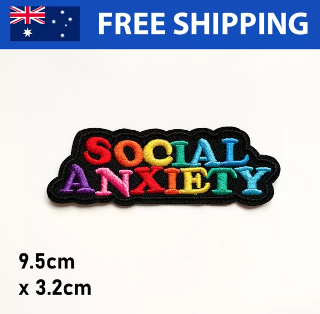 Social Anxiety Embroidered Patch - Embroidery Patches Iron Sew On Badge