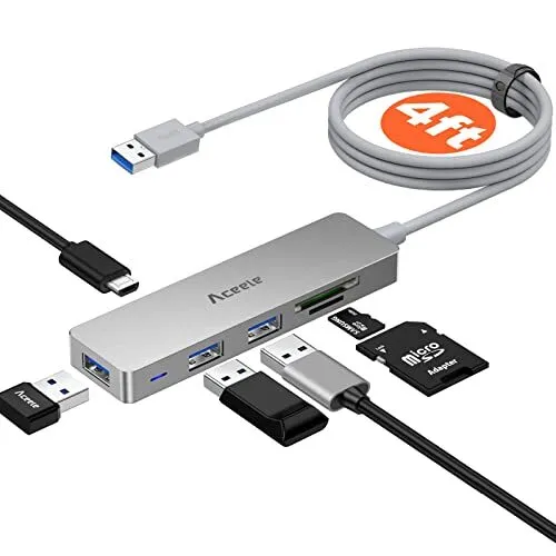 Aceele Hub USB 3.0 6 Porte Ultrasottile con Cavo esteso da 12 m Porta di Alim...
