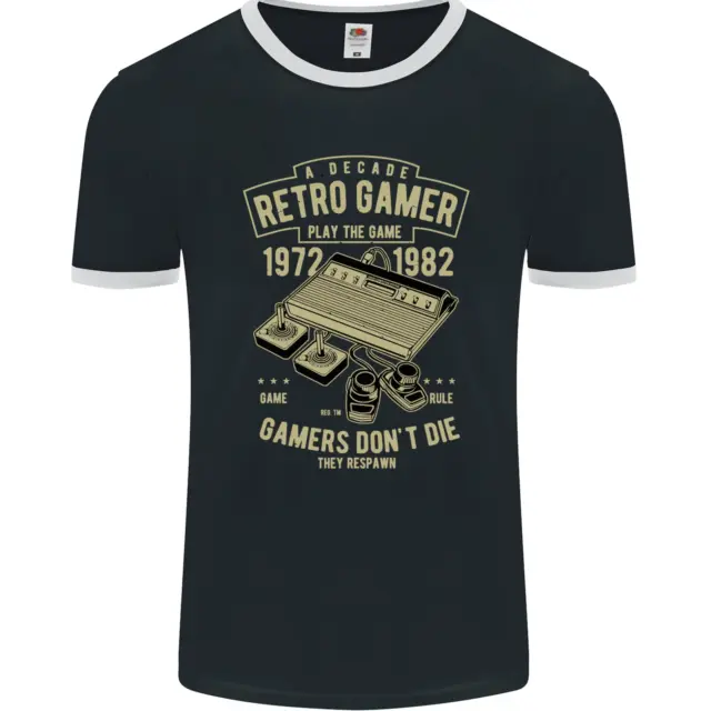 RETRO GAMER FUNNY Gaming Mens Ringer T-Shirt FotL $26.80 - PicClick AU