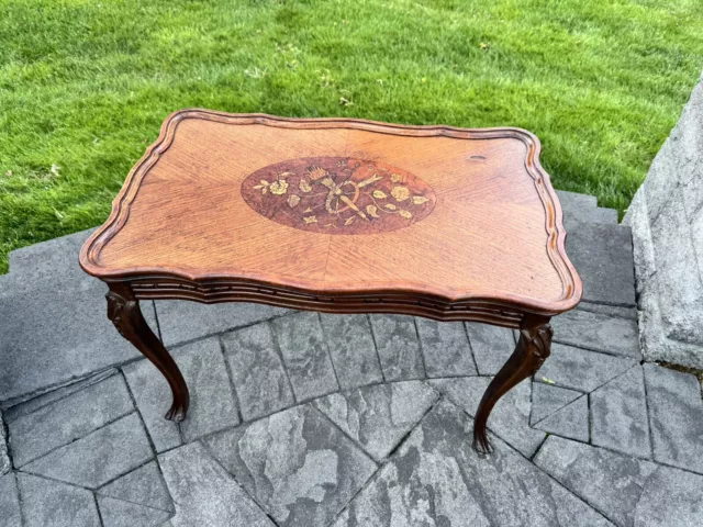 Vintage Mid Century Walnut Carved Coffee Table  L26xH18xW16.5”