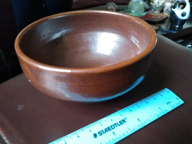 Vintage Studio Pottery Brown Glaze Bowl. No Mark . 4.5" Rim Dia. 2.25" Tall.