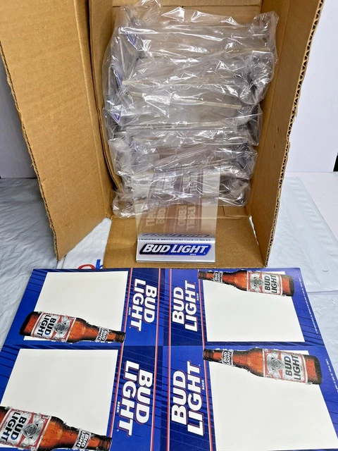 Lot Of 10 Bud Light Table Tent Holder 1995 Promo with Cards Budweiser 7x4 Beer