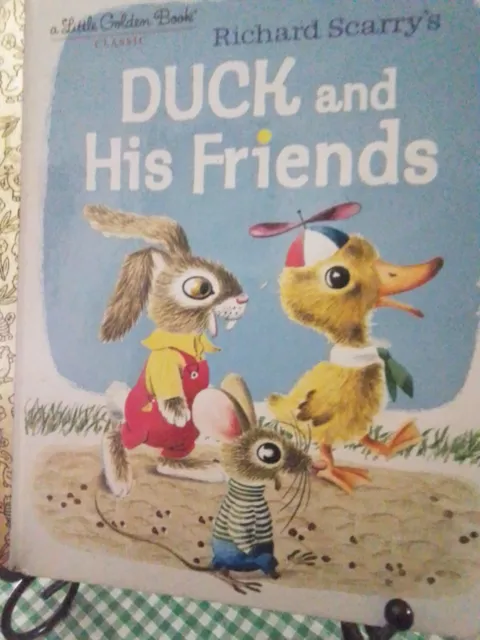 Richard Scarry's DUCK AND HIS FRIENDS Classic Little Golden Book 1977 Reprint VG