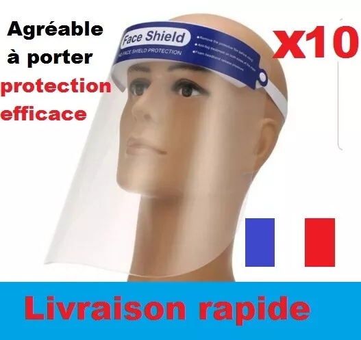 50PCS Visière de Protection Réutilisable Protection Visage Anti-Salive  Anti-buée Couvre Bouche et Nez Facial Protection-bleu