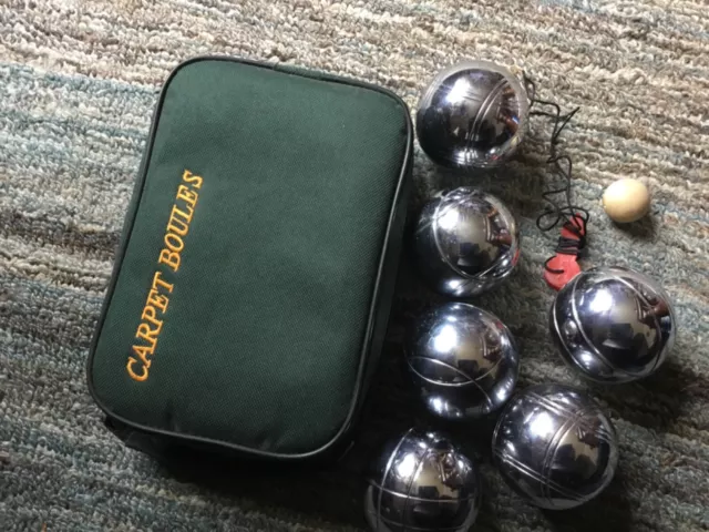 Classic Carpet Boules In Carry Case - Indoor Bowls With Ball & Measure - UK