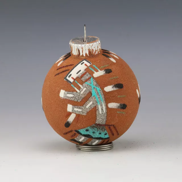 Native American Navajo Sand Painting Ball Ornament By Gloria Nez