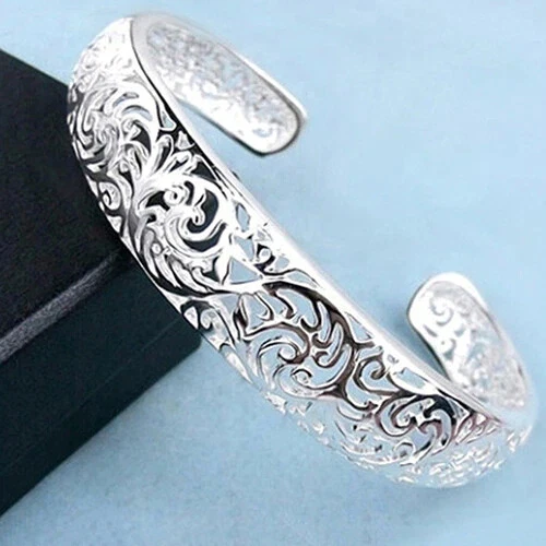 Bracelet Art Déco Argent 925 Avec Papillon Sous Verre - Longueur 19 Cm - Occasion Poinçon Sanglier