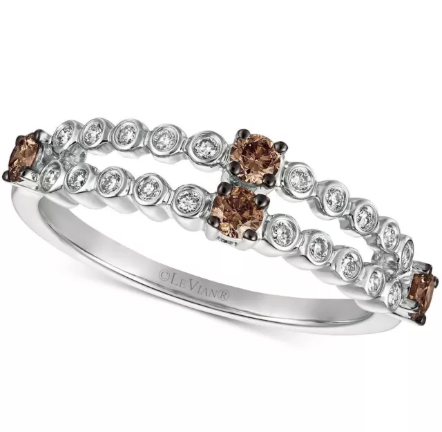 Authentic Levian Chocolate Diamond Ring 14K White Gold