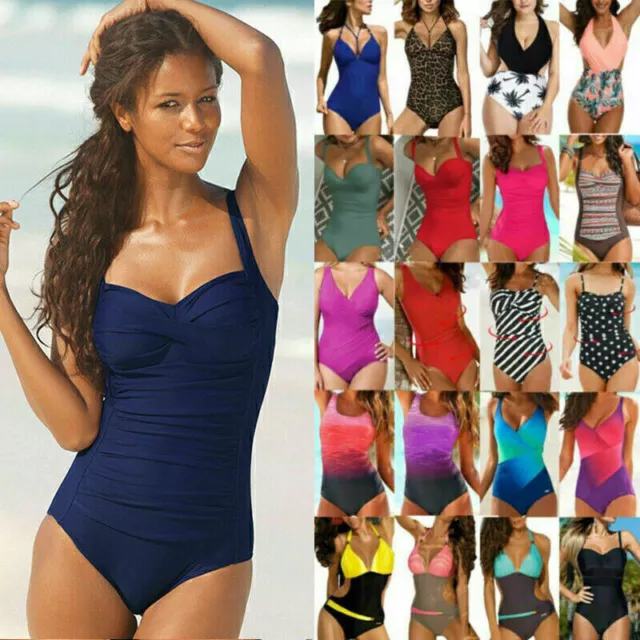 AU Womens Tummy Control Bikini Monokini Swimsuit Swimwear Swimming Costume Beach