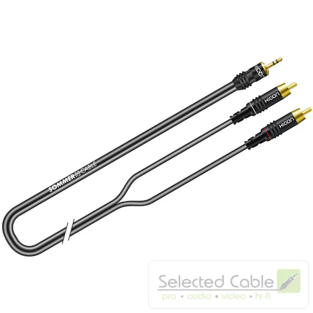 Sommer Cable 2,5m Y-Adapterkabel Mini-Klinke 3,5mm auf Cinchstecker Stereo ON2A