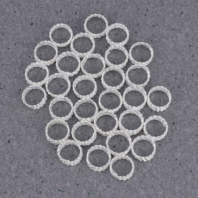 30 PIEZAS Anillos de mujer para mujer Dreadlock perlas mezcladas plata