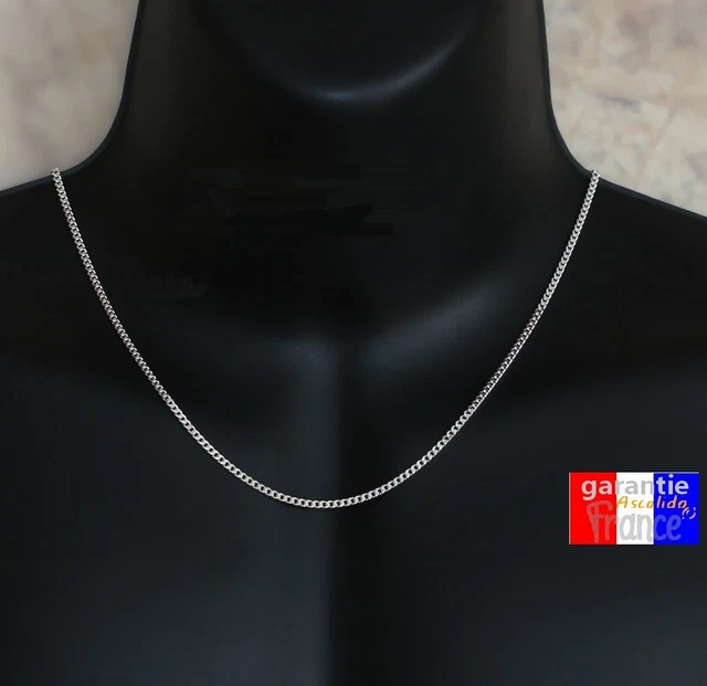 Chaîne De Cou 60cm X 1.45mm Maille Forçat diamantée Argent Massif 925/000