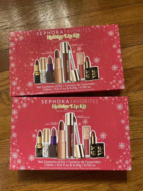 Sephora Favorites Holiday Lip Kit 7 Pieces Two Full Size Three Travel Two Deluxe