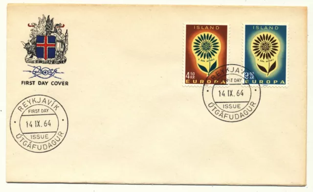 Islandia 1964 FDC Europa CEPT Michel No 385-86